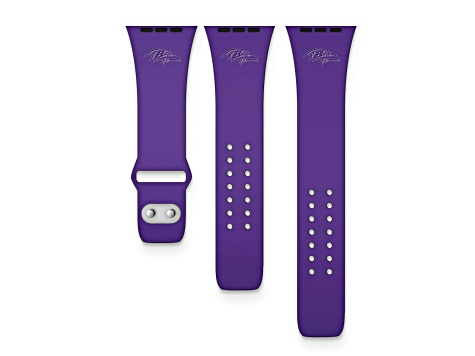 Gametime Baltimore Ravens Debossed Silicone Apple Watch Band (42/44mm M/L). Watch not included.