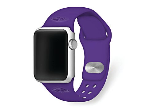 Gametime Baltimore Ravens Debossed Silicone Apple Watch Band (42/44mm M/L). Watch not included.