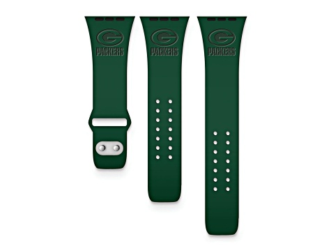 Gametime Green Bay Packers Debossed Silicone Apple Watch Band (42/44mm M/L). Watch not included.