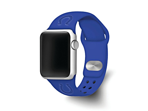 Gametime Indianapolis Colts Blue Debossed Silicone Apple Watch Band 42/44mm M/L. Watch not included.