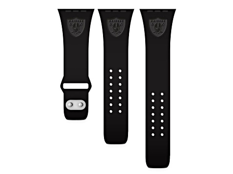 Gametime Las Vegas Raiders Debossed Silicone Apple Watch Band (42/44mm M/L). Watch not included.