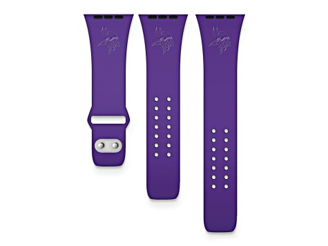 Gametime Minnesota Vikings Debossed Silicone Apple Watch Band (42/44mm M/L). Watch not included.