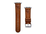 Gametime MLB Colorado Rockies Tan Leather Apple Watch Band (42/44mm S/M). Watch not included.