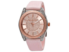 Michael Kors Women's Channing Rose Dial Pink Leather Strap Watch