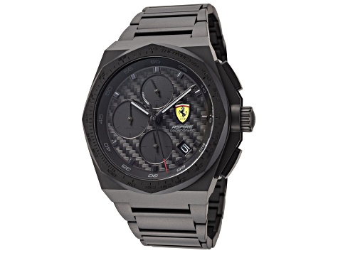 Scuderia Ferrari Men's Aspire 44mm Quartz Black Dial Black