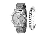 Invicta Angel 30mm Stainless Steel Mesh Band Quartz Watch and Bracelet Set