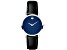 Movado Women's Museum Blue Dial, Black Leather Strap Watch