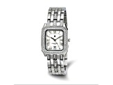 Charles Hubert Ladies Stainless 26x32mm Crystal Bezel Watch