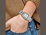 Charles Hubert Ladies Stainless 26x32mm Crystal Bezel Watch