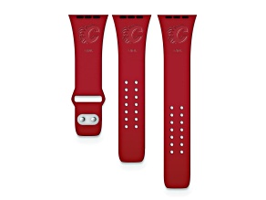 Gametime NHL Calgary Flames Debossed Silicone Apple Watch Band (38/40mm M/L). Watch not included.