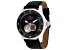 Christian Van Sant Men's Viscay Black Dial, Black Leather Strap Watch