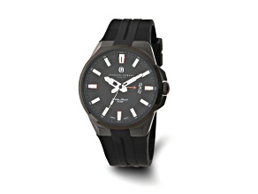 Charles Hubert Black IP-plated Stainless Steel Black Dial Watch