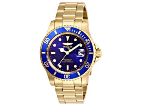 Invicta Pro Diver 40mm Blue Dial and Bezel Yellow Stainless Steel Quartz Watch