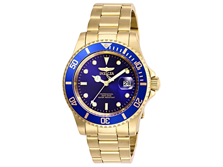 Invicta Pro Diver 40mm Blue Dial and Bezel Yellow Stainless Steel