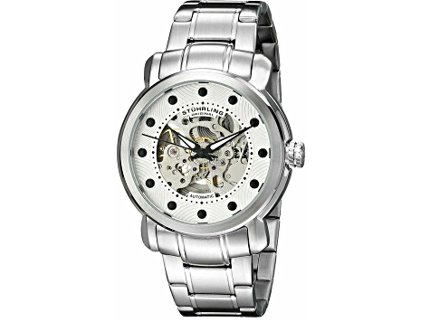 Stuhrling Men's Legacy White Dial, Stainless Steel Watch