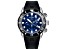 Edox Men CO-1 45mm Quartz Watch with Black Rubber Strap, Blue Dial
