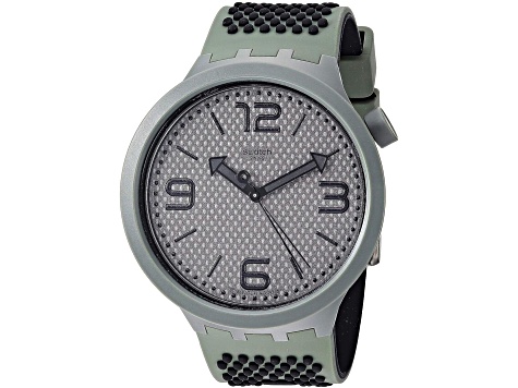 Swatch Men's Big Bold Gray Dial, Gray Rubber Strap Watch