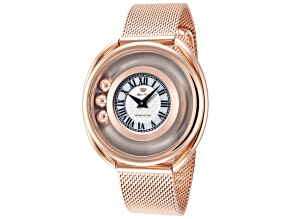 Glam Rock Women's Around The Time 40mm Quartz Rose Stainless Steel Watch