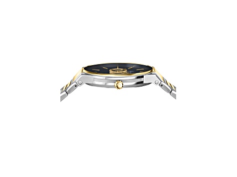 Ferragamo Sapphire Watch 41mm Two-tone Case Blue Guilloché Dial