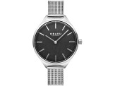 Obaku Women's Kaffe Black Dial Stainless Steel Mesh Band Watch