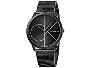 Calvin Klein Men's Minimal Black Dial 28mm SS Mesh Watch