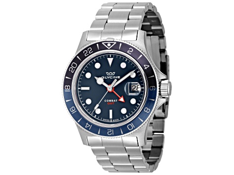 Glycine Men's Combat Sub GMT 42mm Quartz Dark Blue Dial/Bezel Watch