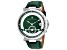 Christian Van Sant Men's Clepsydra Green Dial, Green Leather Strap Watch