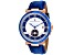 Christian Van Sant Men's Clepsydra Blue Dial and Bezel, Blue Leather Strap Watch