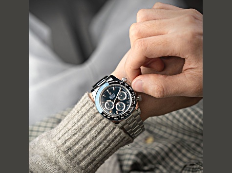 Duxot Accelero Blue Dial Blue Bezel White Stainless Steel Band