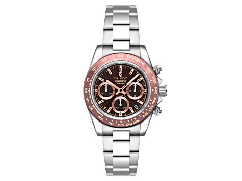Duxot Accelero Brown Dial Brown Bezel White Stainless Steel Band