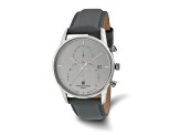 Charles Hubert Men's Stainless Steel Grey Dial Dual Time Watch