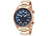 Glycine Men's Airpilot GMT 44mm Quartz Blue Dial Yellow Stainless Steel Watch