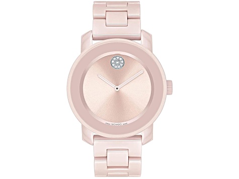 Movado Women's Bold Ceramic Pink Dial Pink Ceramic Watch