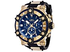 Invicta Bolt 52mm Rose Bezel Rose Stainless Steel and Black Silicone Strap Quartz Watch