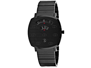 Gucci Men's Grip Black Stainless Steel Watch