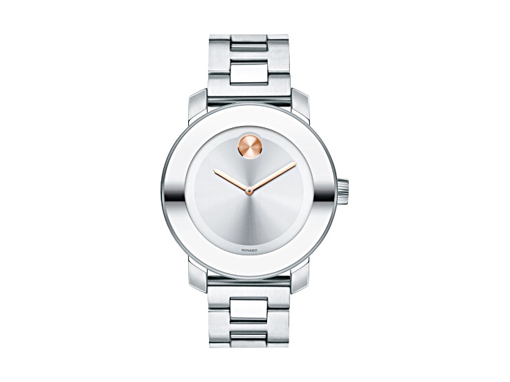 Movado Women's Silver Tone Stainless Steel Band Trend Watch