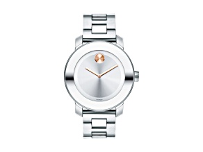 Movado Women's Silver Tone Stainless Steel Band Trend Watch