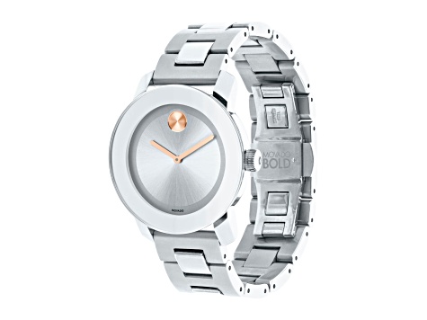 Movado Women's Silver Tone Stainless Steel Band Trend Watch