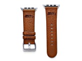 Gametime Seattle Seahawks Leather Band fits Apple Watch (42/44mm S/M Tan). Watch not included.