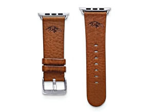 Gametime Baltimore Ravens Leather Band fits Apple Watch (42/44mm S/M Tan). Watch not included.