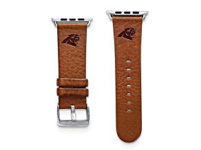 Gametime Carolina Panthers Leather Band fits Apple Watch (42/44mm S/M Tan). Watch not included.