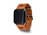 Gametime Carolina Panthers Leather Band fits Apple Watch (42/44mm S/M Tan). Watch not included.