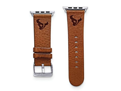 Gametime Houston Texans Leather Band fits Apple Watch (42/44mm S/M Tan). Watch not included.