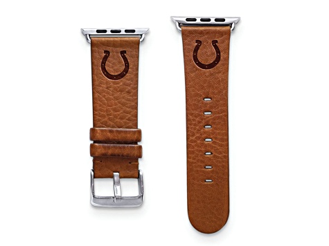 Gametime Indianapolis Colts Leather Band fits Apple Watch (42/44mm S/M Tan). Watch not included.