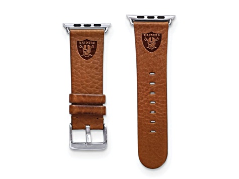 Gametime Las Vegas Raiders Leather Band fits Apple Watch (42/44mm S/M Tan). Watch not included.