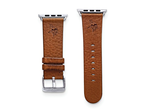 Gametime Minnesota Vikings Leather Band fits Apple Watch (42/44mm S/M Tan). Watch not included.