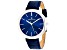 Christian Van Sant Men's Octavius Slim Blue Dial, White Bezel, Blue Leather Strap Watch