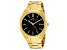 Christian Van Sant Men's Octavius Slim Black Dial, Yellow Stainless Steel Watch