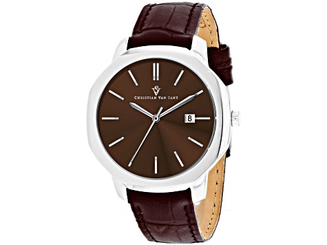 Christian Van Sant Men's Octavius Slim Brown Dial, White Bezel