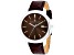 Christian Van Sant Men's Octavius Slim Brown Dial, White Bezel, Brown Leather Strap Watch